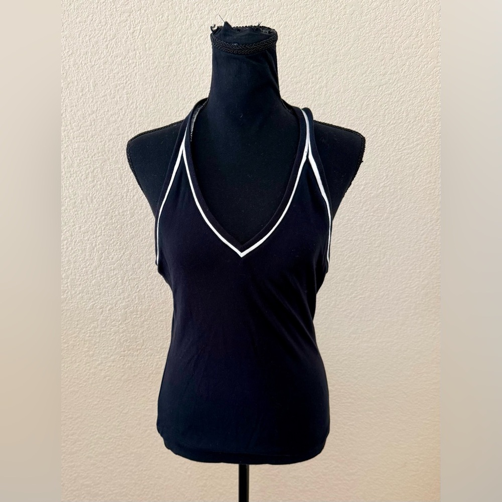 Anthropologie Maeve Black and White Halter Top size Small